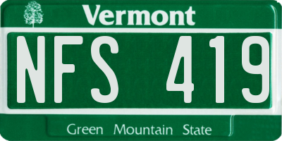 VT license plate NFS419