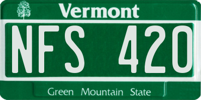 VT license plate NFS420