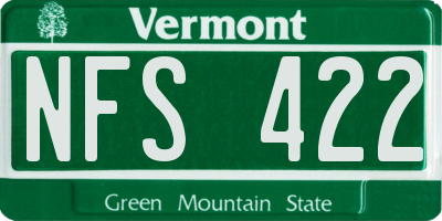 VT license plate NFS422
