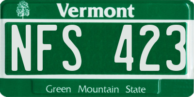 VT license plate NFS423