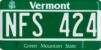 VT license plate NFS424