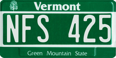 VT license plate NFS425