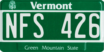 VT license plate NFS426