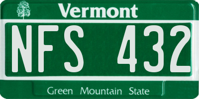 VT license plate NFS432