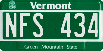 VT license plate NFS434