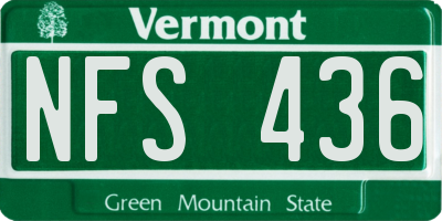 VT license plate NFS436
