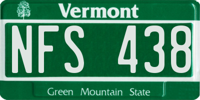 VT license plate NFS438