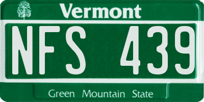 VT license plate NFS439