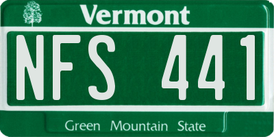 VT license plate NFS441