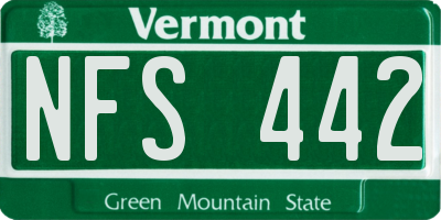 VT license plate NFS442