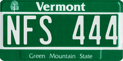 VT license plate NFS444