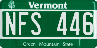 VT license plate NFS446