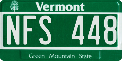 VT license plate NFS448