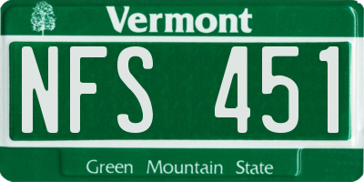 VT license plate NFS451