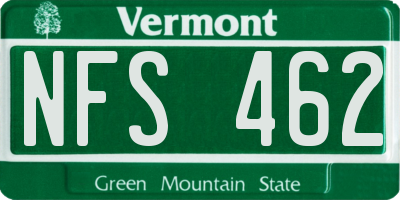 VT license plate NFS462