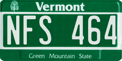 VT license plate NFS464