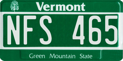 VT license plate NFS465