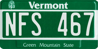 VT license plate NFS467