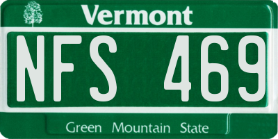 VT license plate NFS469