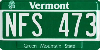 VT license plate NFS473