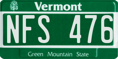 VT license plate NFS476