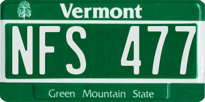 VT license plate NFS477