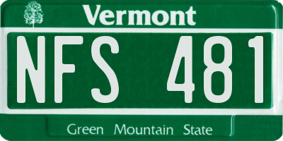 VT license plate NFS481