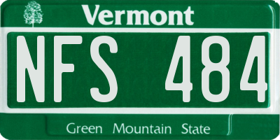 VT license plate NFS484