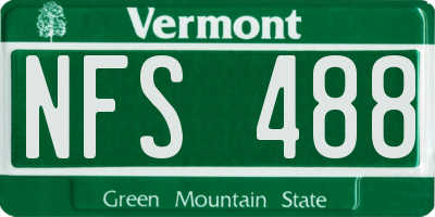 VT license plate NFS488