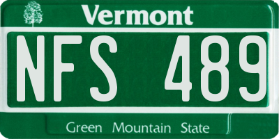 VT license plate NFS489