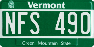 VT license plate NFS490