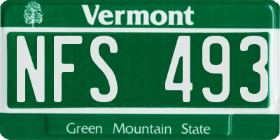 VT license plate NFS493