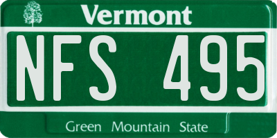 VT license plate NFS495