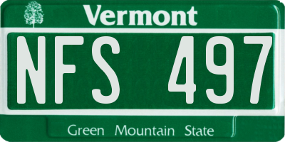 VT license plate NFS497