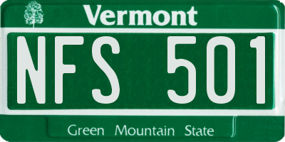 VT license plate NFS501