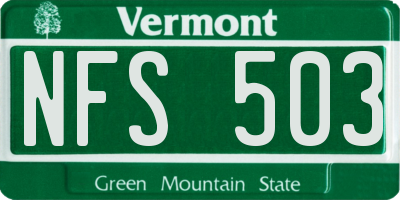 VT license plate NFS503