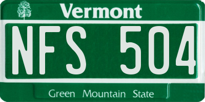 VT license plate NFS504