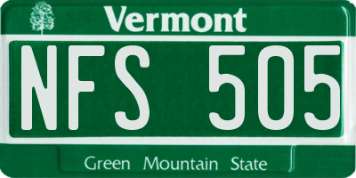 VT license plate NFS505
