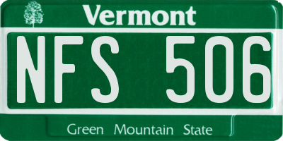 VT license plate NFS506