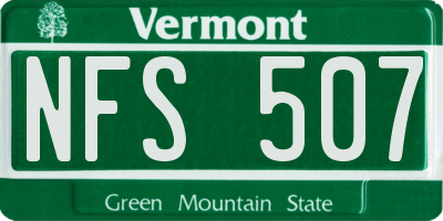 VT license plate NFS507