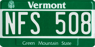 VT license plate NFS508