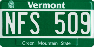 VT license plate NFS509