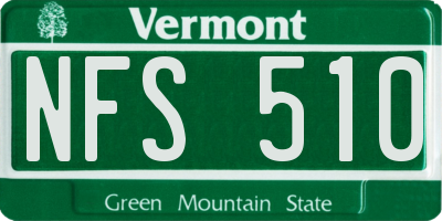 VT license plate NFS510