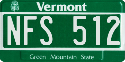VT license plate NFS512