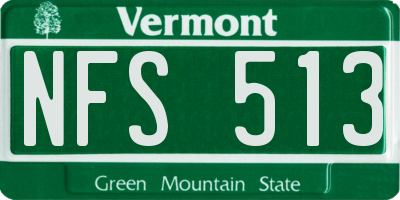 VT license plate NFS513