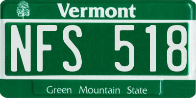 VT license plate NFS518