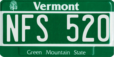 VT license plate NFS520