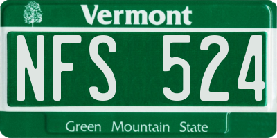VT license plate NFS524