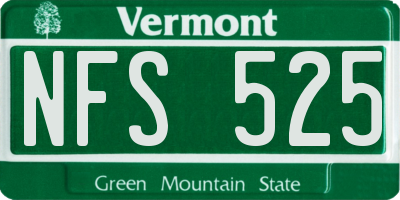 VT license plate NFS525