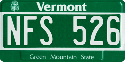 VT license plate NFS526